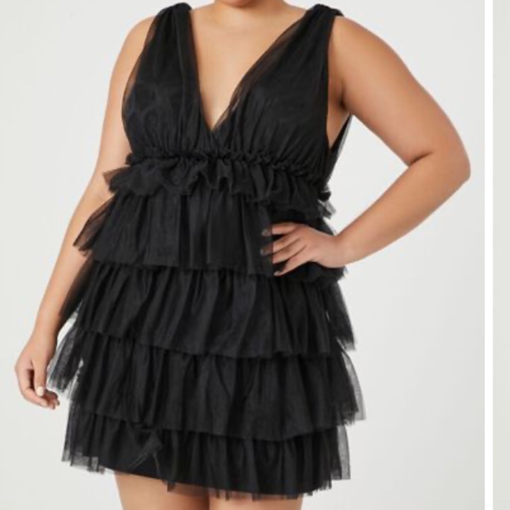 Forever 21 Tiered Mesh Mini Dress